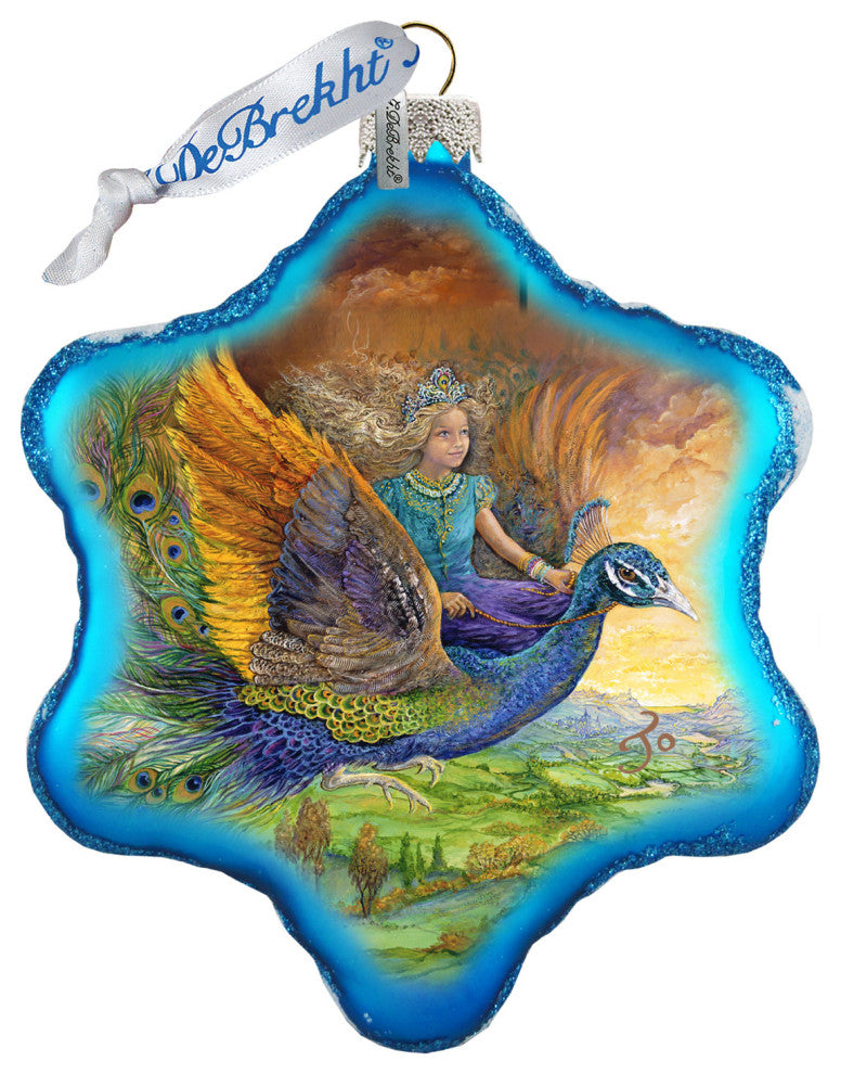 Peacock Princess Glass Ornament