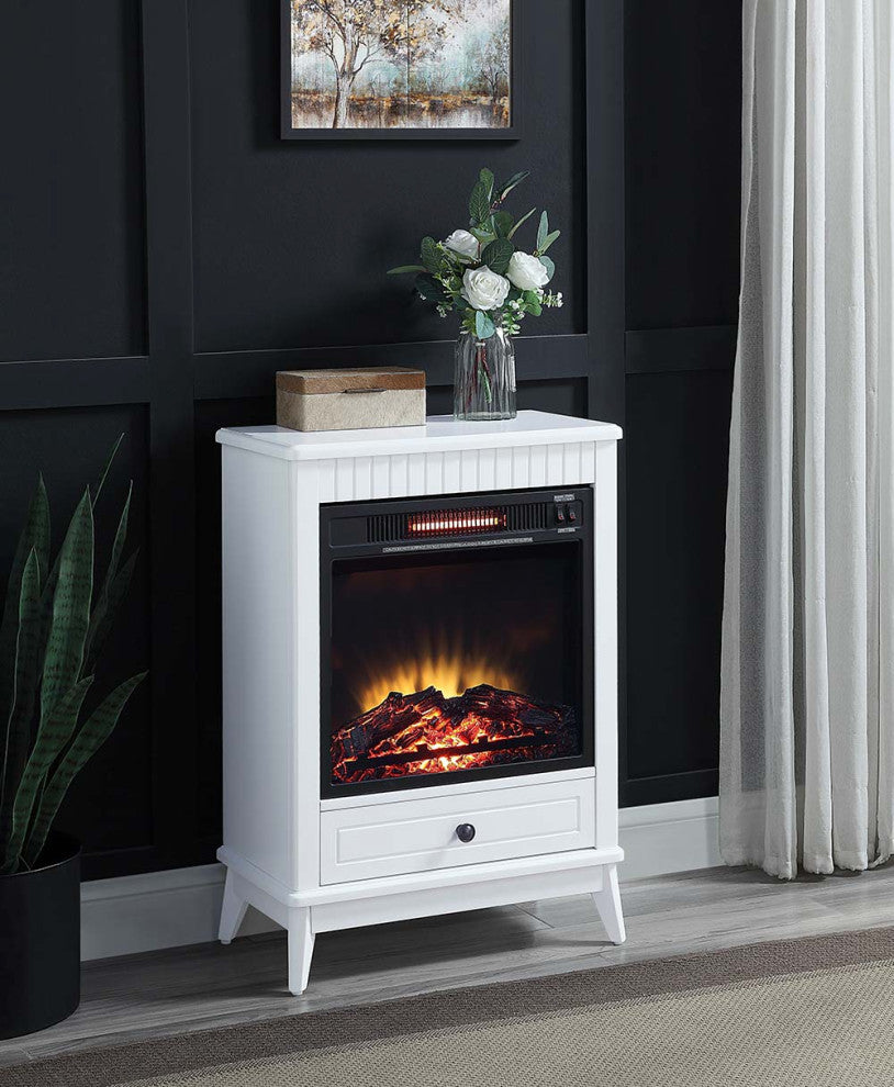 Acme Hamish Fireplace White Finish