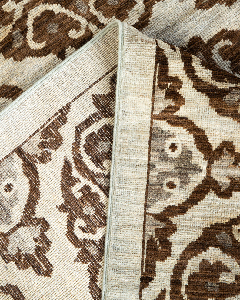 Eclectic, One-of-a-Kind Hand-Knotted Area Rug Ivory, 7'10"x9'7"