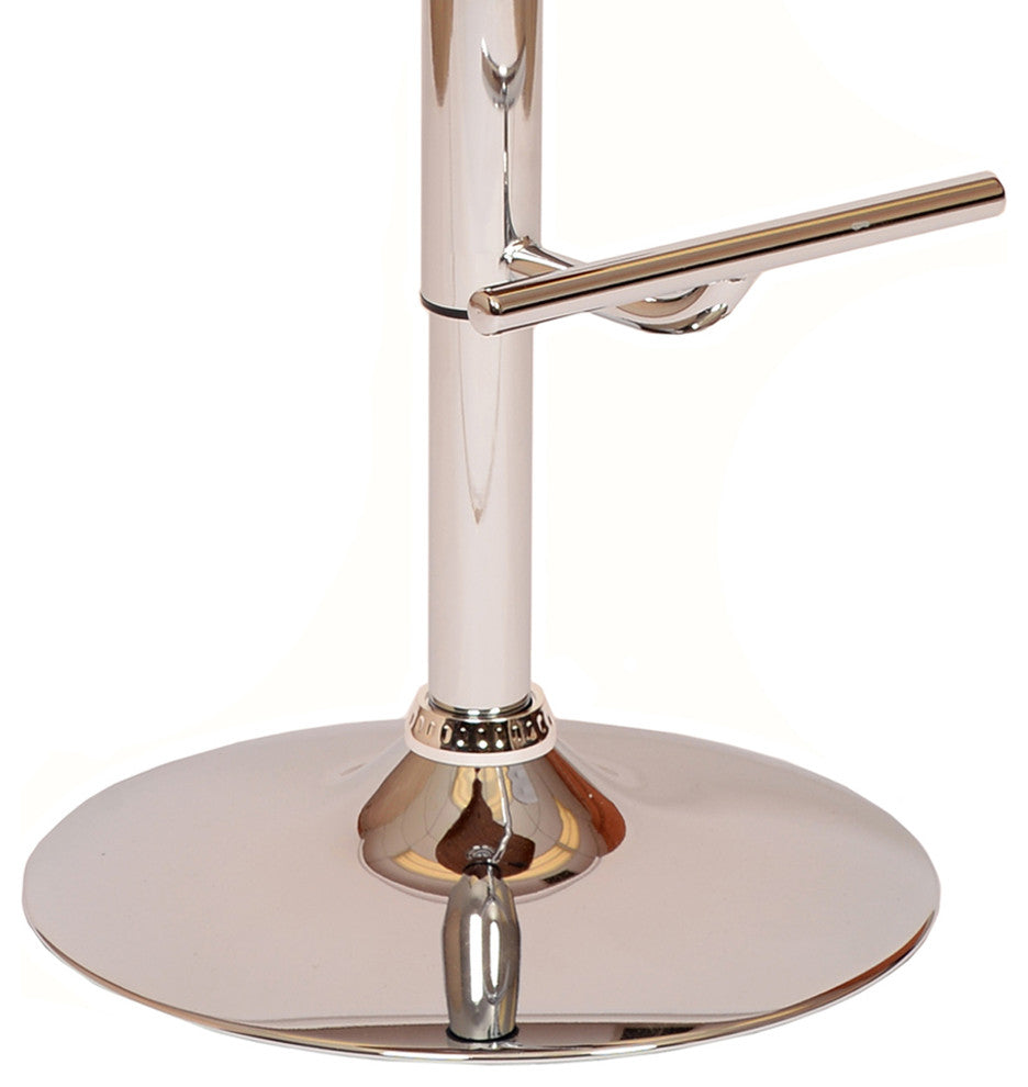 Deimer Swivel Barstool, Black PU/Walnut Veneer and Chrome Base