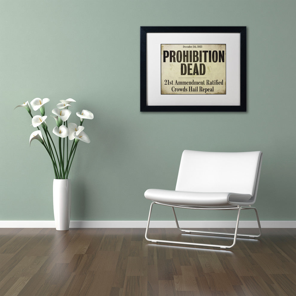 Color Bakery 'Prohibition' Art, Black Frame, White Matte, 20"x16"