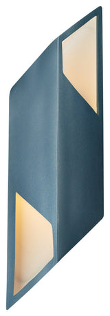 Rhomboid Right LED Wall Sconce, Large, Dedicated LED, Midnight Sky/Matte White