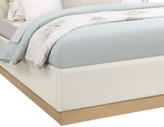 Casa Black Faux Leather King Bed, Cream, King