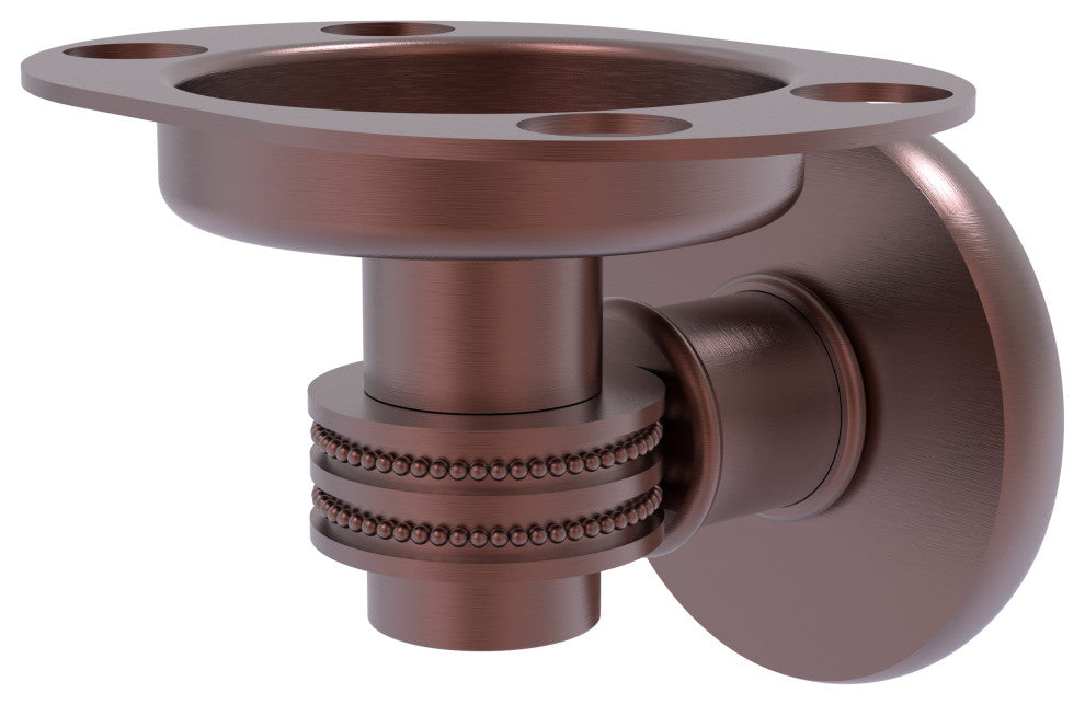 Continental Toothbrush Holder With Dotted Accents, Antique Copper