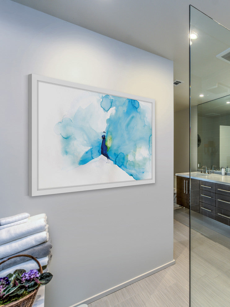 Marmont Hill, "Peacock Blue" by Christine Lindstrom Framed Painting Print, 36x24