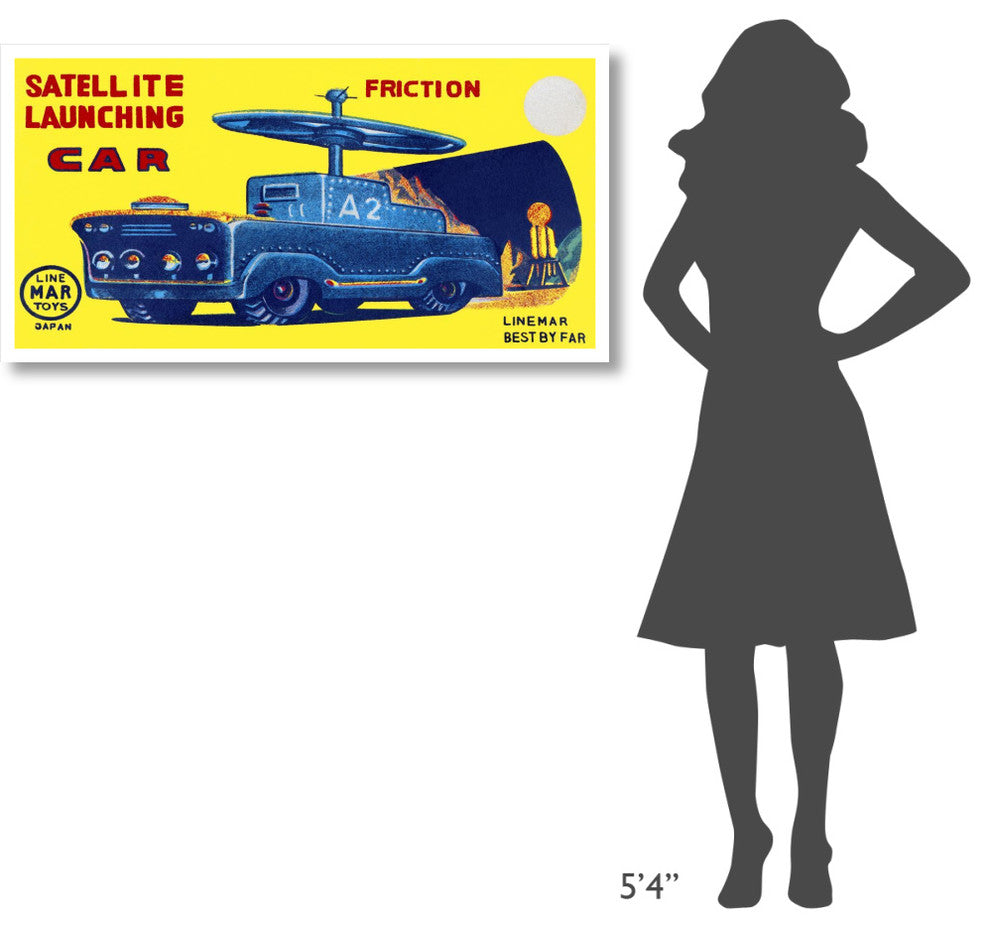 "Satellite Launching Car A2" Digital Paper Print by Retrotrans, 46"x24"