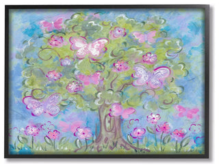 Stupell Industries Pastel Butterfly Tree, 11 x 14