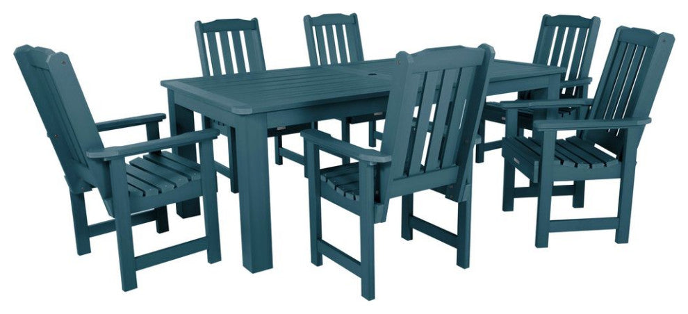 Lehigh 7-Piece Rectangle Dining Set, Nantucket Blue
