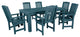 Lehigh 7-Piece Rectangle Dining Set, Nantucket Blue