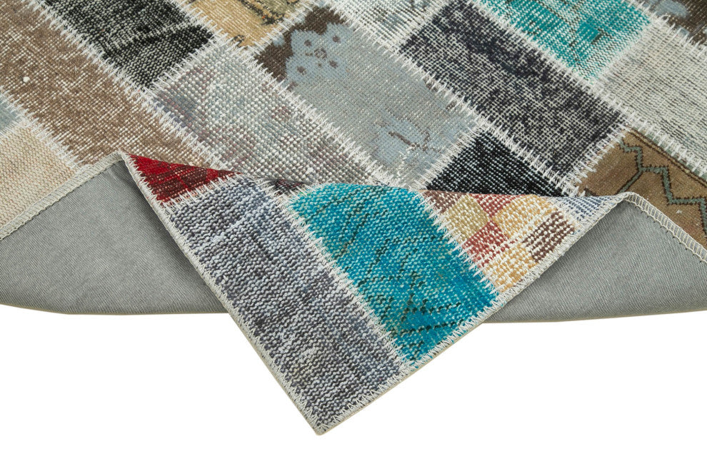Rug N Carpet - Handmade Turkish 3' 1" x 9' 11" Unique Patchwork Runner Rug