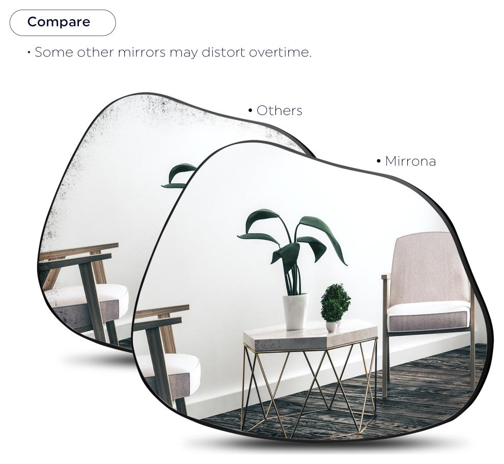 Asymmetrical Mirror, Luxury Decorative Irregular Mirror, 42x32 Black