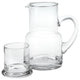 4 X 6 X 7 Clear Glass 2 Pc Glass Bedside Or Desktop Carafe Set  10 Oz