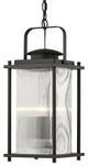 James Bay 3 Light Hanger - Bronze Finish - Clear Ribbed Glass