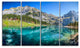 Lake Oeschinen Switzerland, Landscape Canvas Art Print, 48"x28", 4 Panels