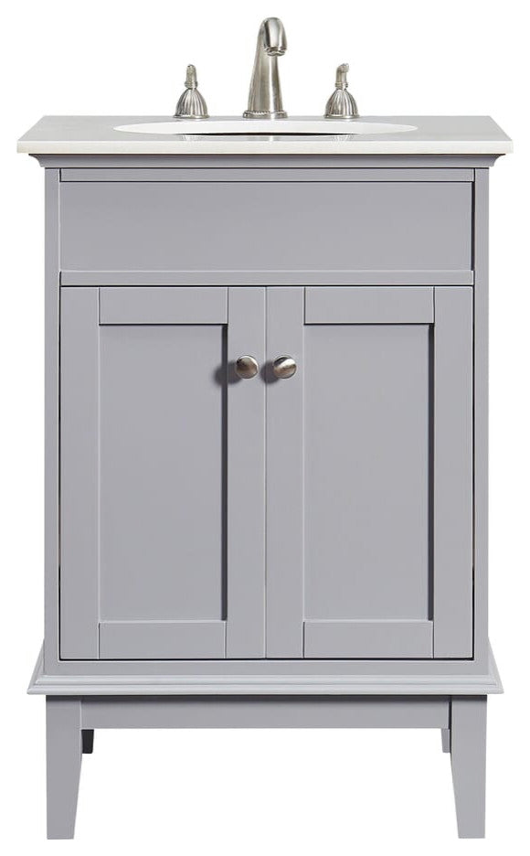 Elegant VF30124GR 24" Single Bathroom Vanity Set, Gray