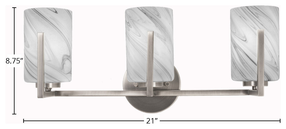 Atlas 3-Light Bath Bar, Graphite/Onyx Swirl