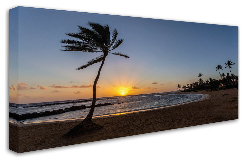 Pierre Leclerc 'Poipu Sunset' Canvas Art, 24x12