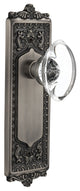 Single Egg and Dart Plate With Oval Clear Crystal Knob, Antique Pewter