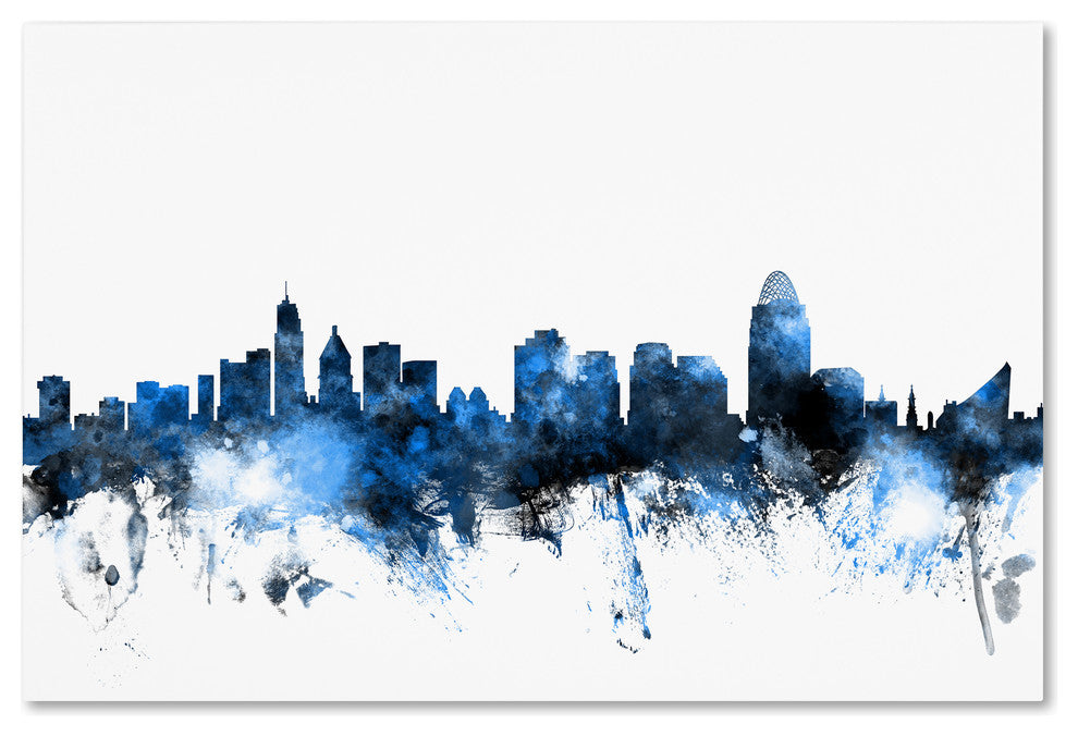 "Cincinnati, Ohio Skyline II" Canvas Art by Michael Tompsett