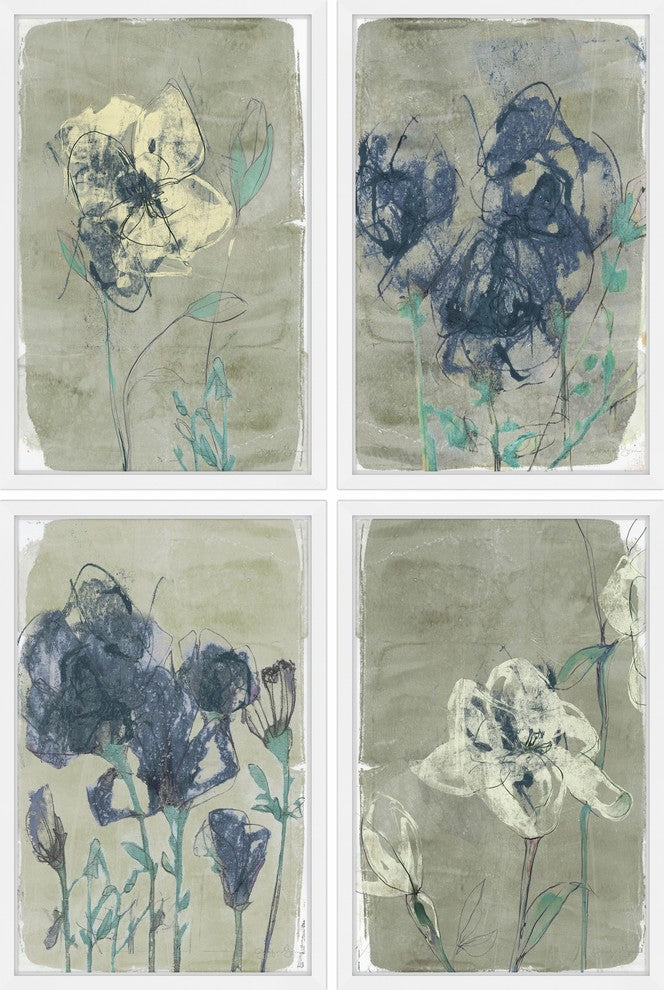 Undefined Blooms Quadriptych, 48x72
