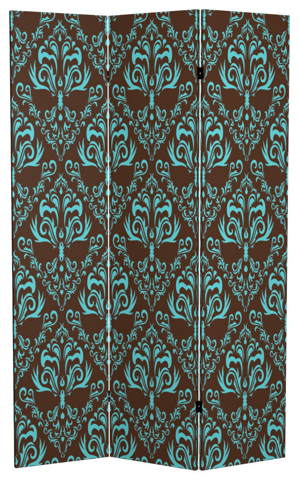 6' Tall Double Sided Damask Room Divider