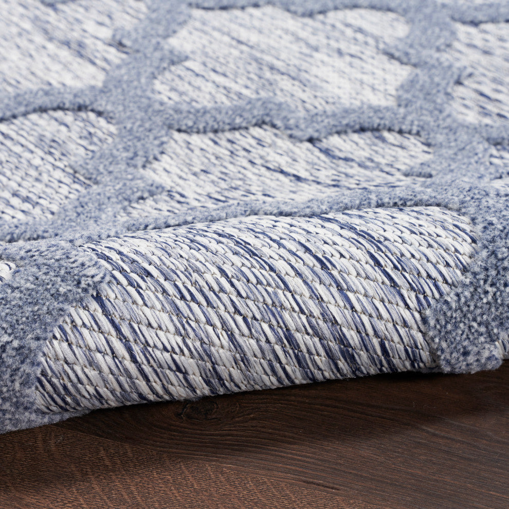 Nourison Easy Care 5' x 7' Denim Blue Modern Area Rug