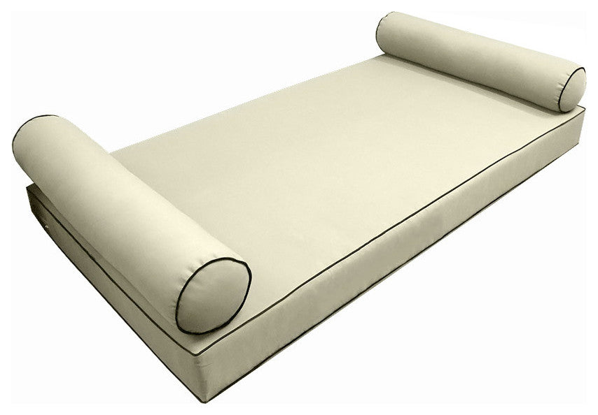 Style5 Full Contrast Trim Mattress Bolster Pillow Outdoor Slip Cover ONLY AD005
