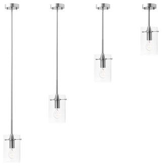 Effimero 1-Light Stem Hung Pendant Lamp, Brushed Nickel