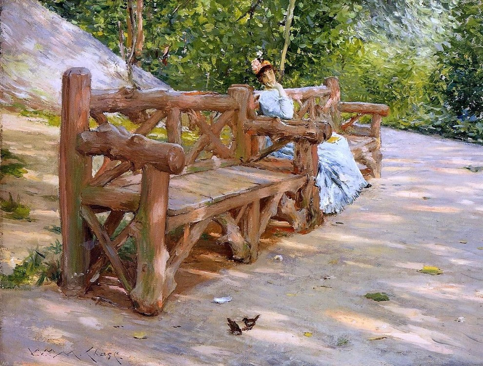 William Merritt Chase A Park Bench Wrapped Canvas