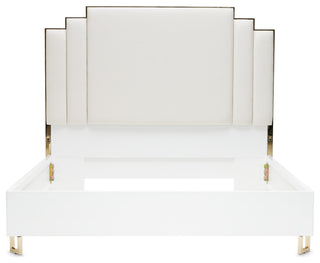 Palm Gate Queen Upholstered Bed, Cloud White