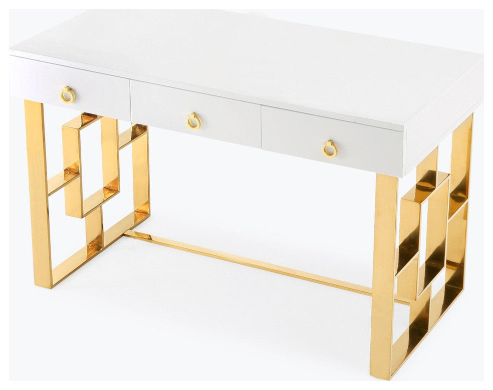 Audrey White Lacquer Desk