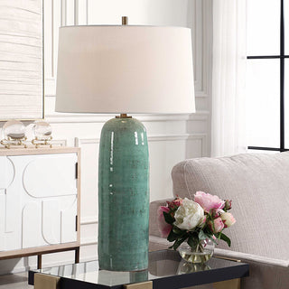 Uttermost Andale Crackled Teal Table Lamp