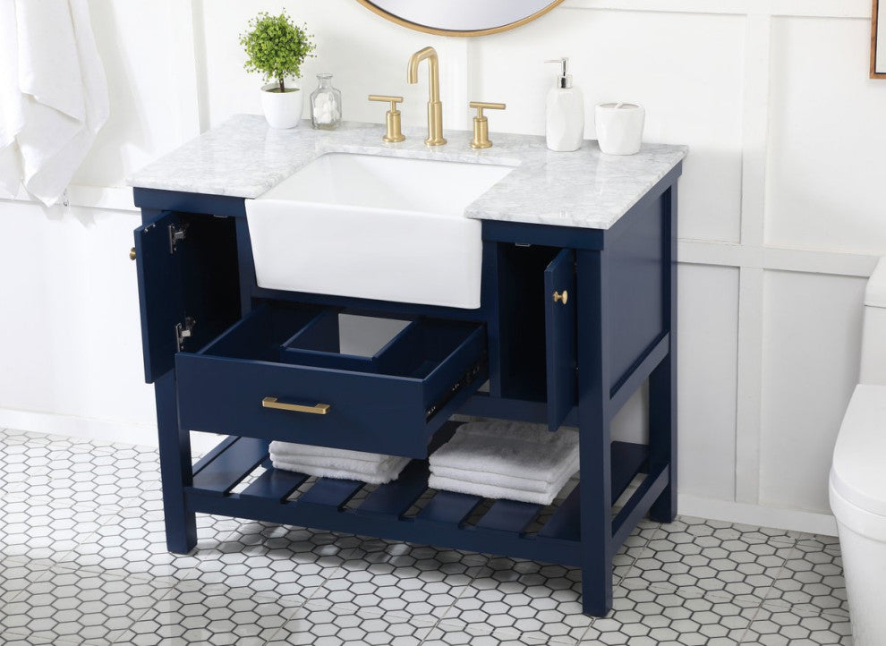 Home Living 22" Farmhouse Blue-Light Bathroom Vanity