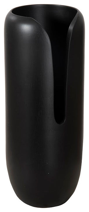 Interval Wood Vase, Black, Medium