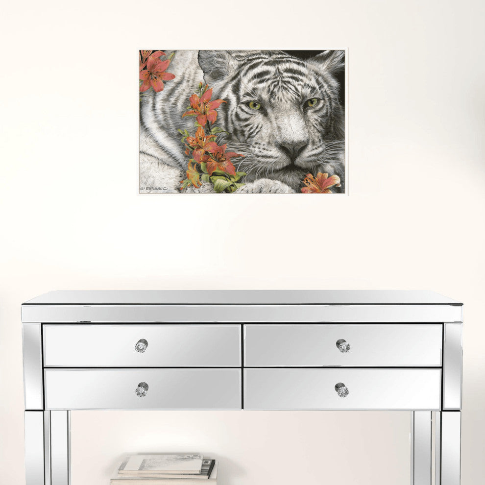 Tiger Lily 2 White Framed Print Wall Art