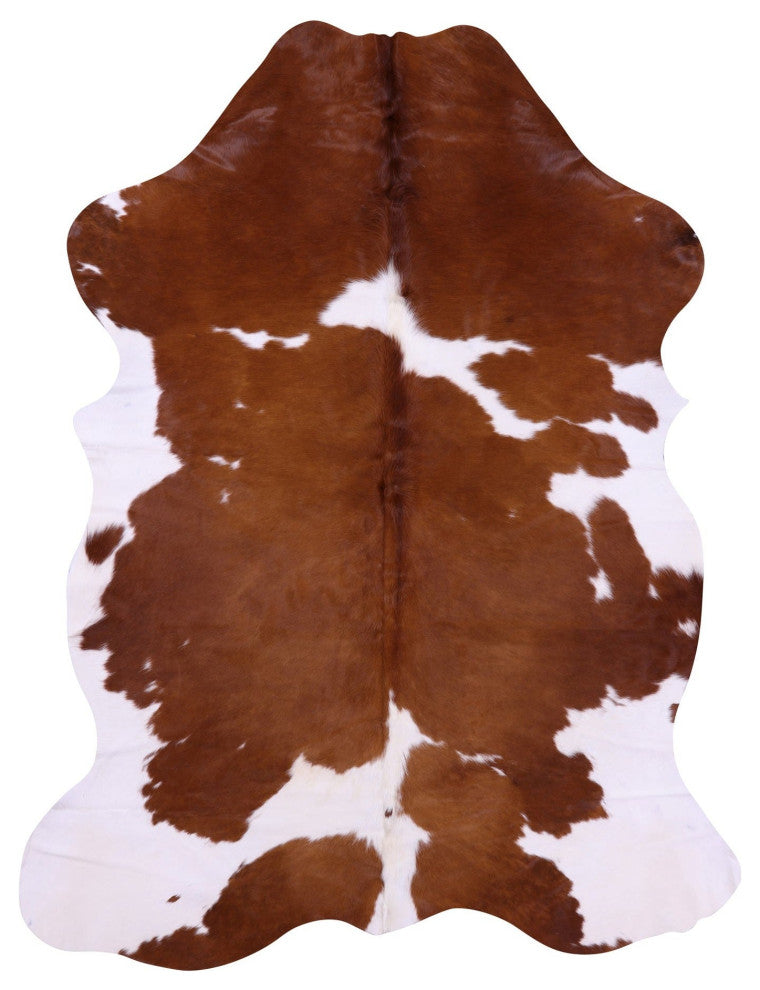 Brown and White Natural Cowhide Rug 7' 6" X 5' 10" C2324