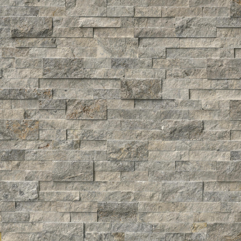 Silver Travertine 6 in. x 24 in. Ledger Panel, 42 Sft