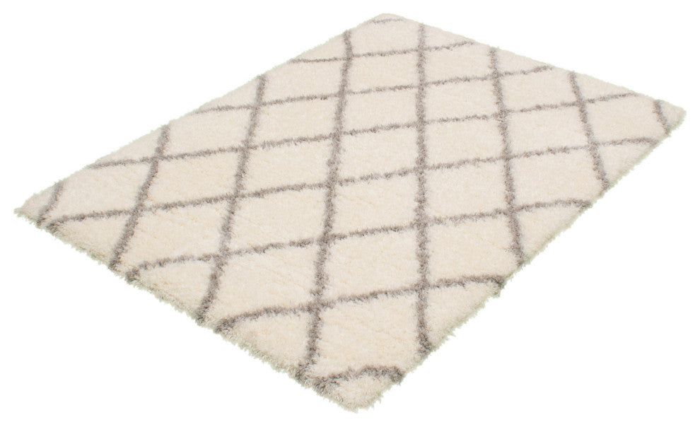 eCarpetGallery Shag Area Rug, Ivory, 6'7" x 9'6"
