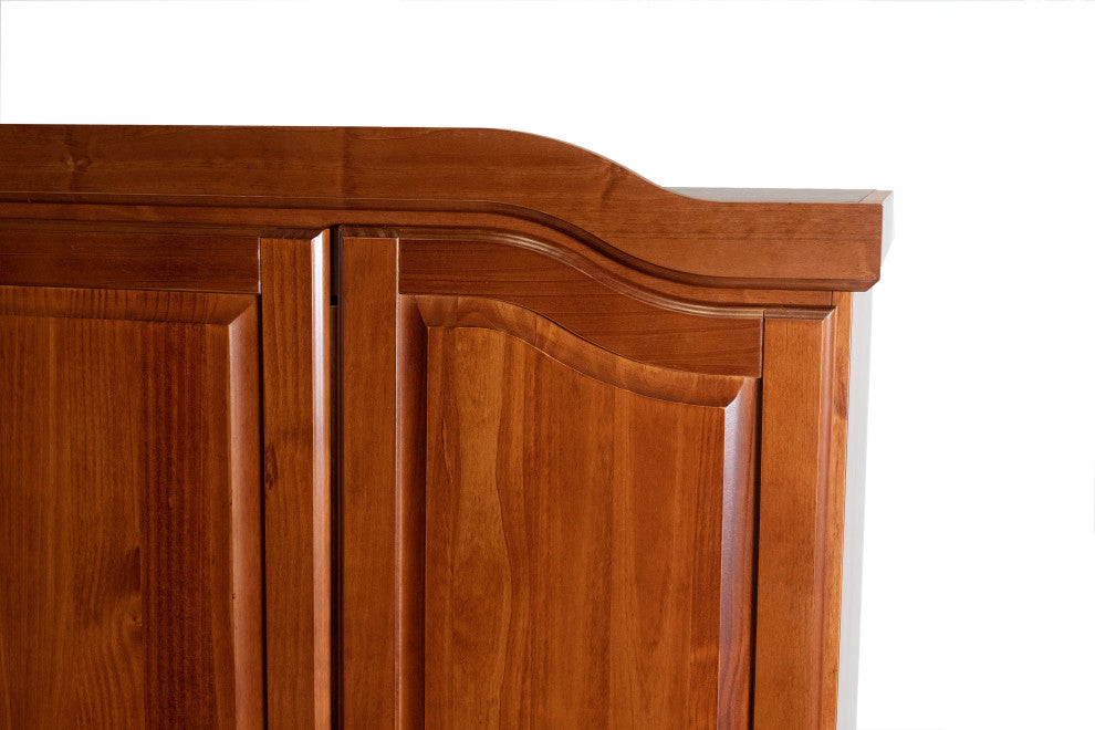 100% Solid Wood Kyle 3-Door Wardrobe, Mocha