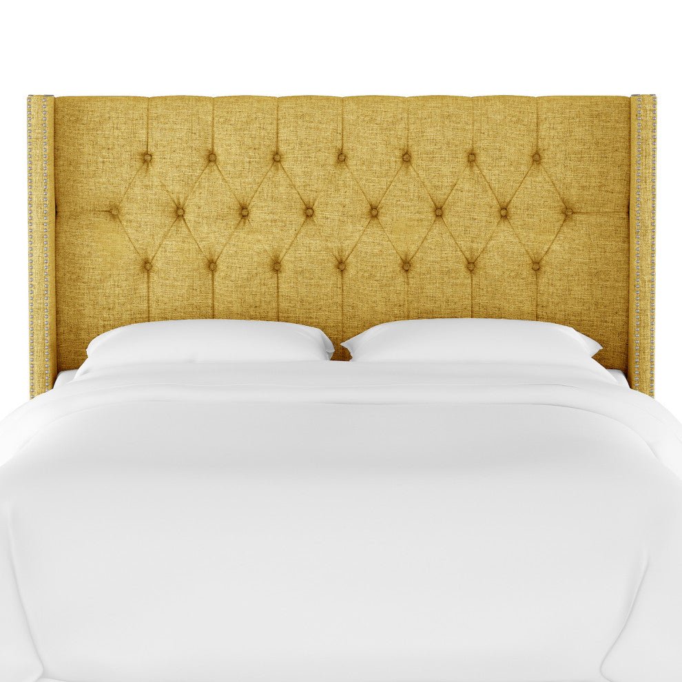 Monarch Twin Tufted Wingback Headboard, Zuma Golden