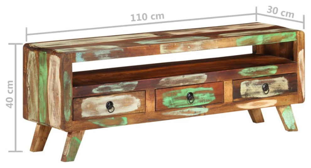 vidaXL TV Stand TV Console Sideboard TV Unit Multicolor Solid Reclaimed Wood
