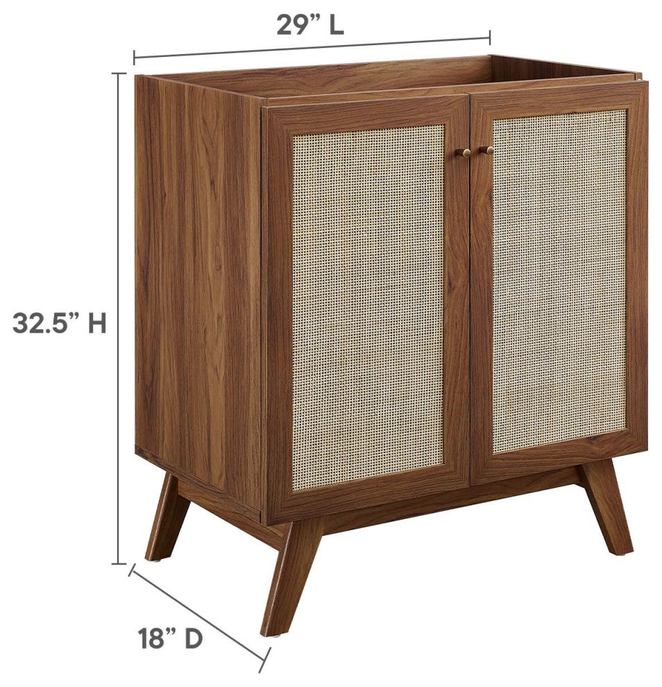 Soma 30" Bathroom Vanity Cabinet (Sink Basin Not Included) - Walnut