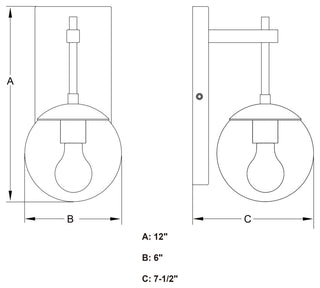 Vaxcel Lighting T0714 Keeler 12" Tall Wall Sconce - Matte Black