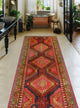 Fine Vintage Distressed Kohinoor Navy/Pink Runner, 3'7x9'11