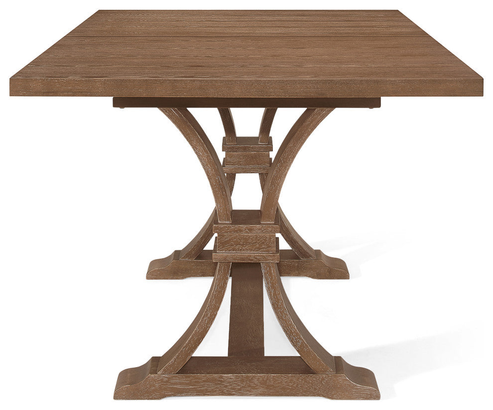 Luoma Rustic Wood Expandable Dining Table, Natural