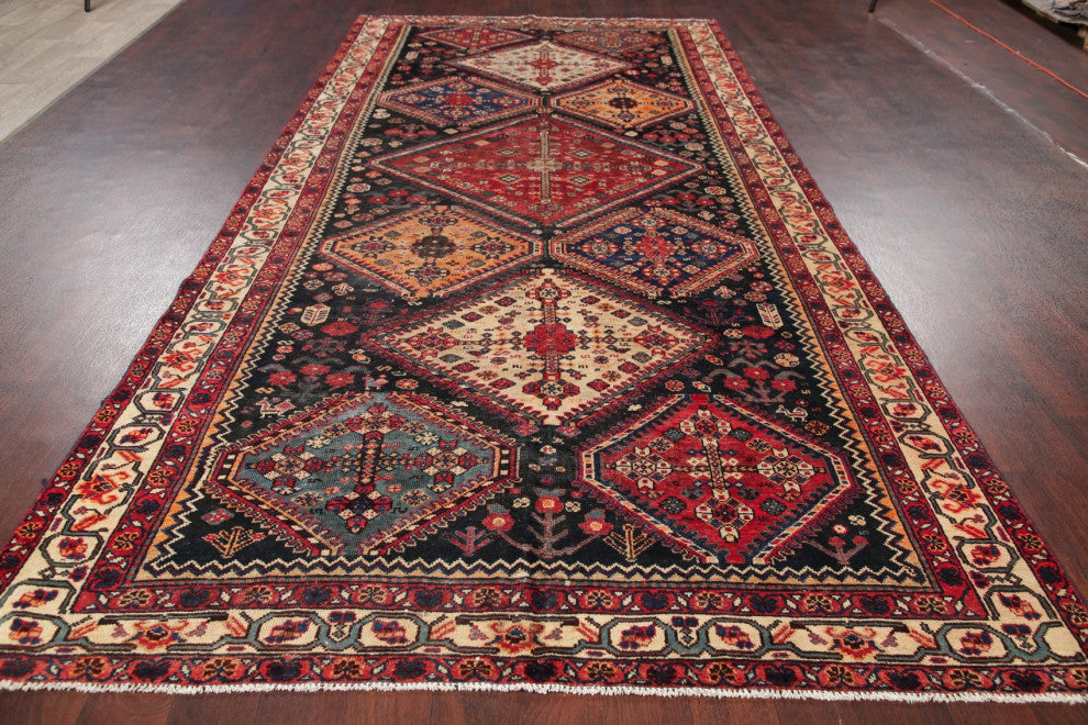 Consigned, Antique Oriental Tribal Traditional Hand Made Persian Area Rug, 6x13