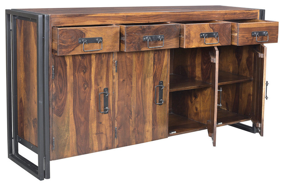 Timbergirl Seesham Wood 4 Door 4 Drawer Sideboard