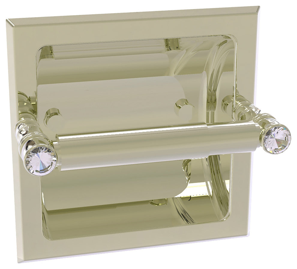 Carolina Crystal Recessed Toilet Paper Holder, Polished Nickel