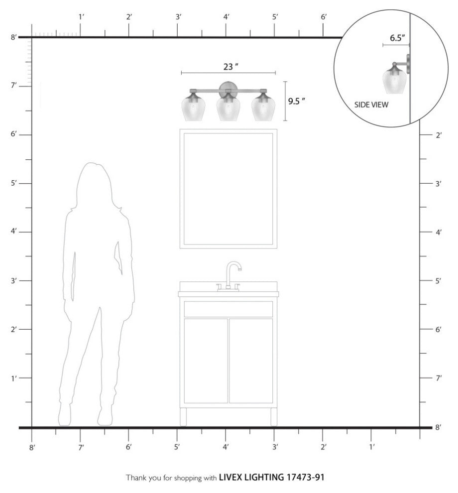 Willow 3 Light Brushed Nickel Vanity Sconce