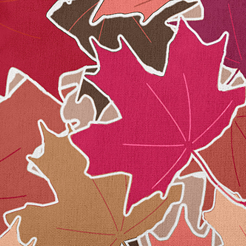 Leaf Pile Accent Pillow, Fuschia, 14"x20"